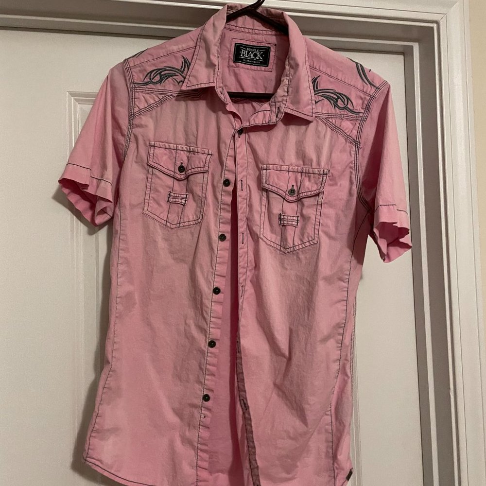 EUC Faded Washed Western   Men's Buckle Black  Shirt  Standard Fit